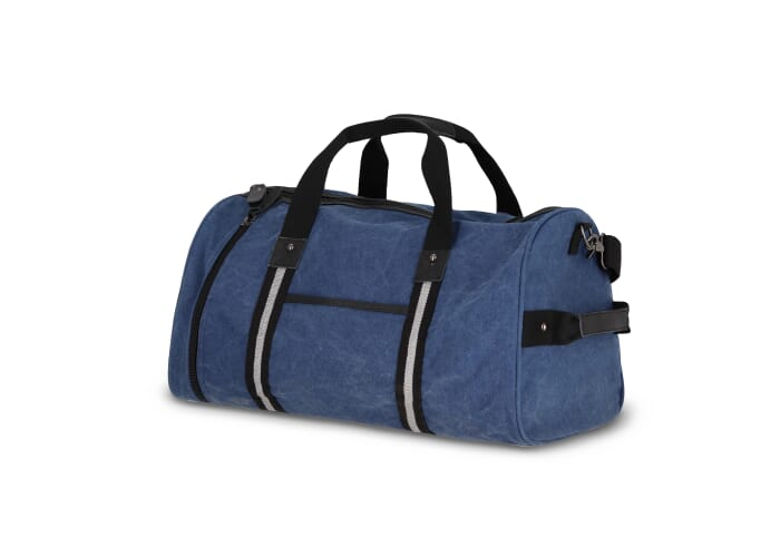Sac de sport publicitaire coton recyclé Harper Bleu Foncé